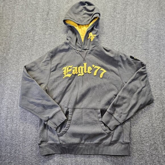 Vintage American Eagle Outfitters Pullover Logo Hoodie Gray Embroidered Mens XL - Picture 1 of 12